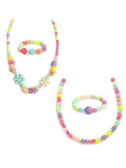 EL REGALO - Necklace and Bracelet Combo for Kids Girls Multi Color (Set of 4)
